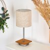Shiburg Tischleuchte Holz dunkel, Silber, 1-flammig