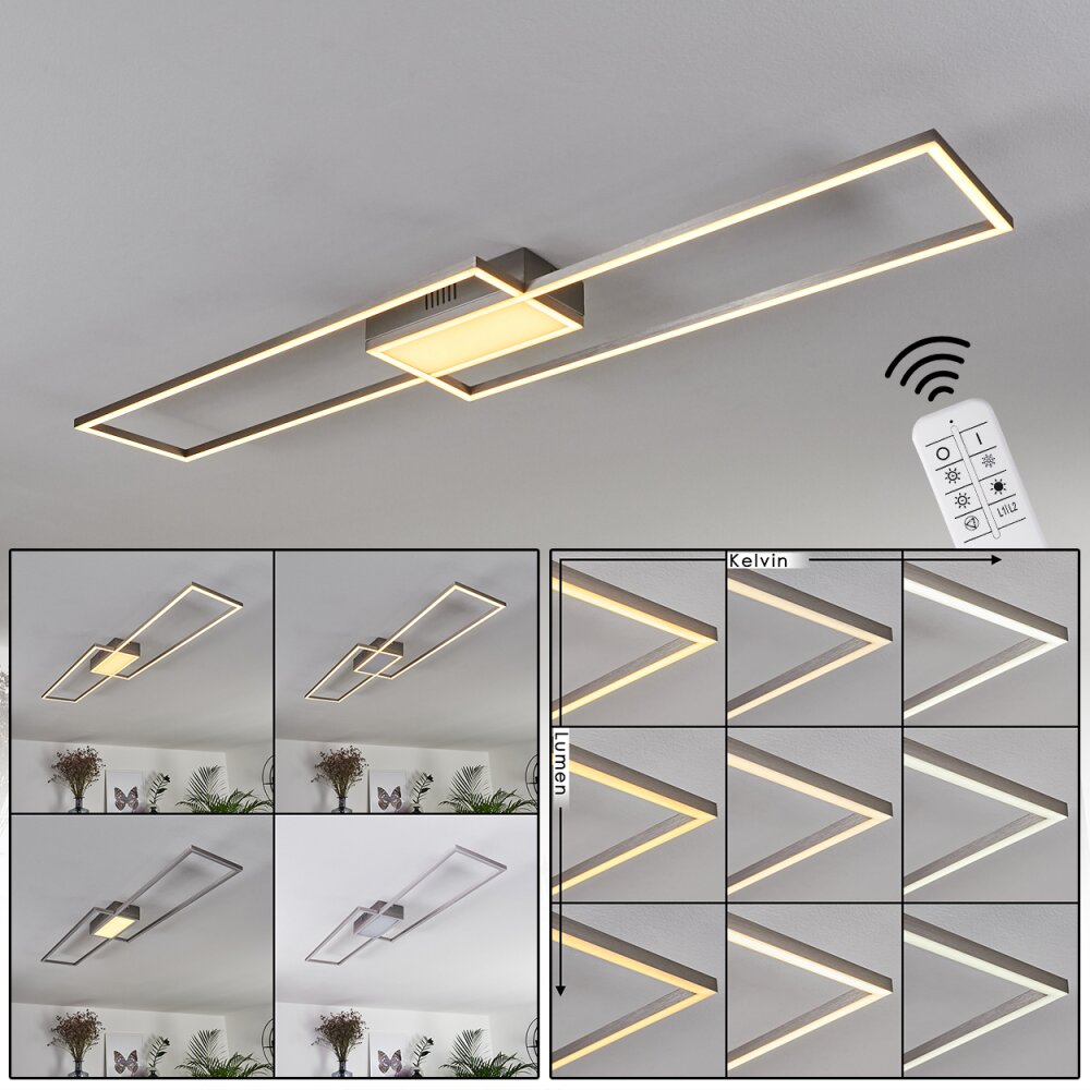 Torresella Deckenleuchte LED Nickel-Matt, 2-flammig, Fernbedienung main product photo