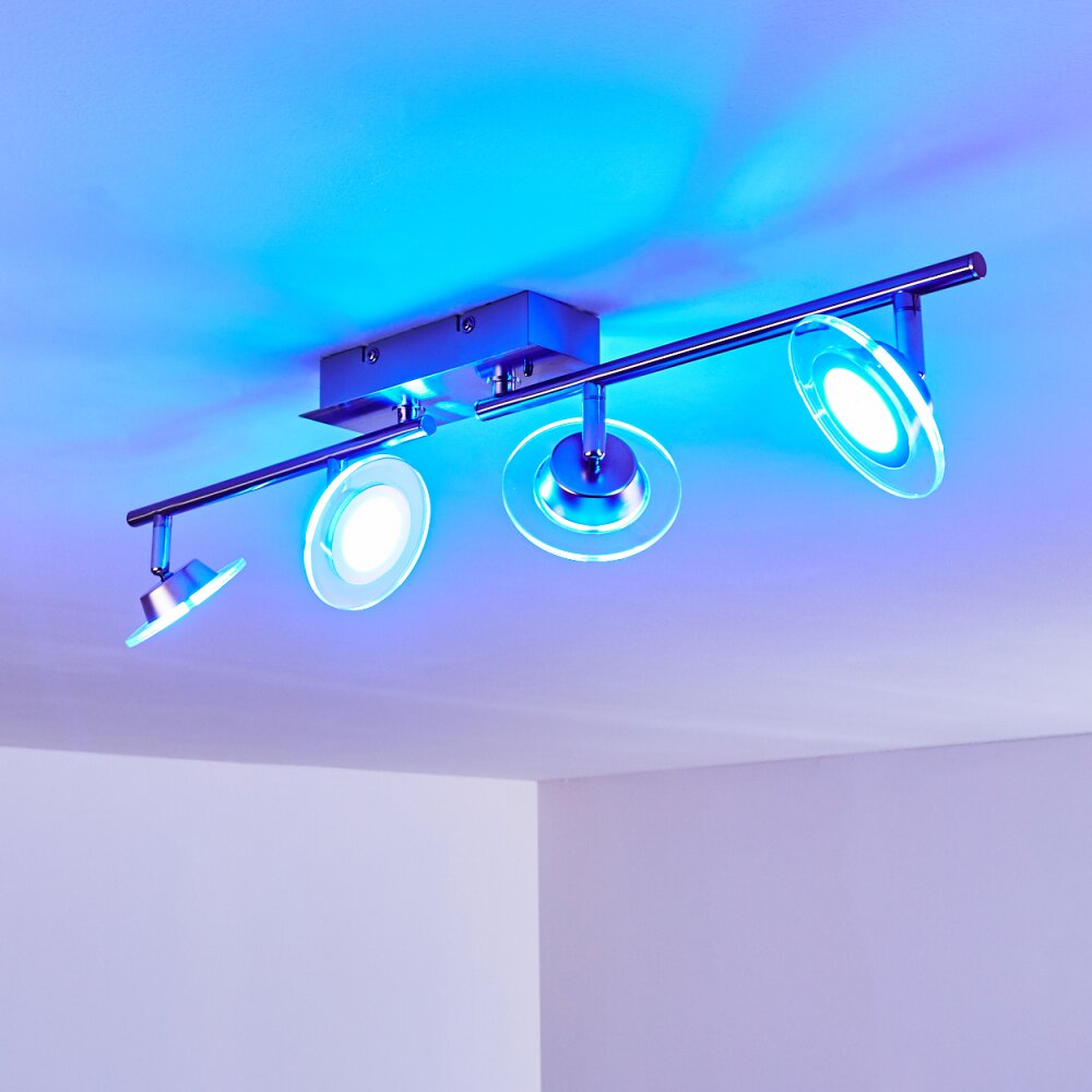 Marsen Deckenleuchte LED Nickel-Matt, 4-flammig, Fernbedienung, Farbwechsler