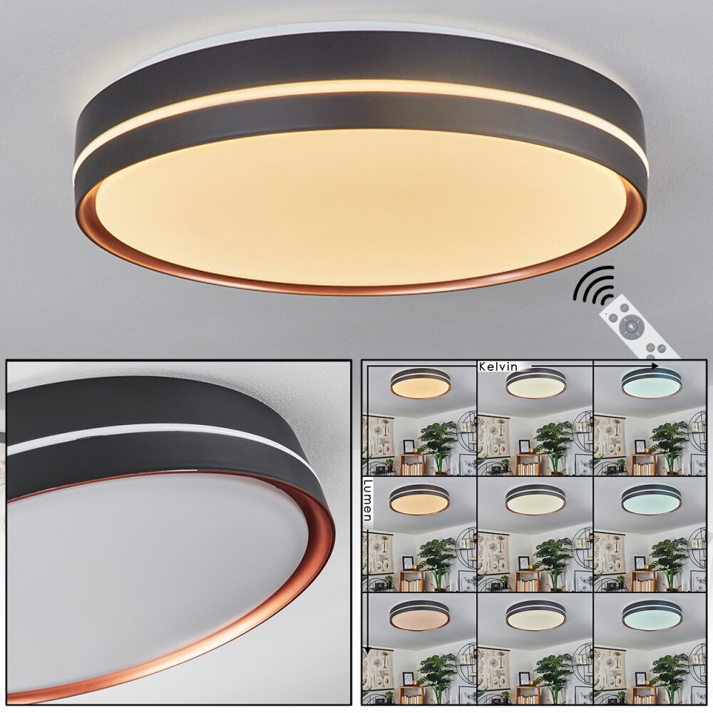 Cachalot Deckenleuchte LED Kupferfarben, Schwarz, 1-flammig, Fernbedienung, Farbwechsler main product photo
