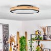 Salmi Deckenpanel LED Anthrazit, Braun, Holzoptik, 1-flammig