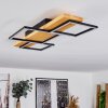 Pompu Deckenleuchte LED Holz hell, Schwarz, 1-flammig
