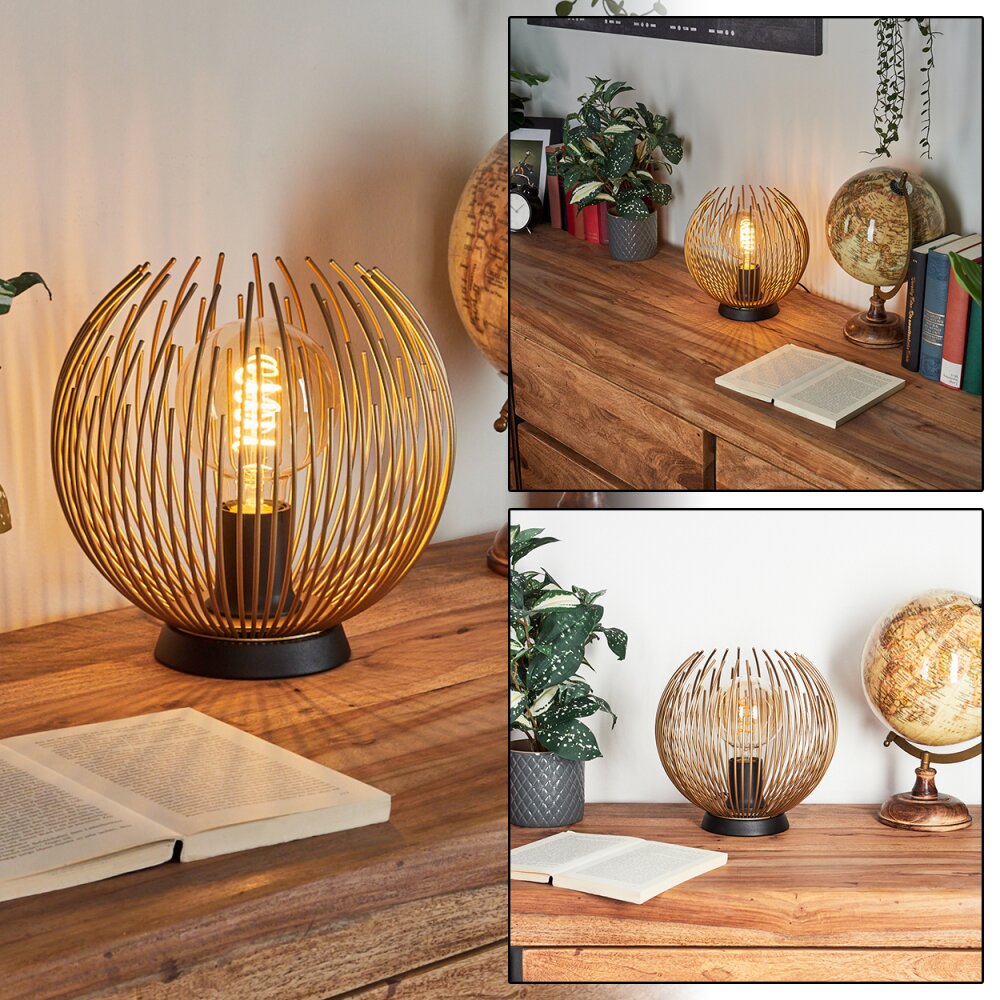 Keryvaland Tischleuchte Gold, Schwarz, 1-flammig main product photo