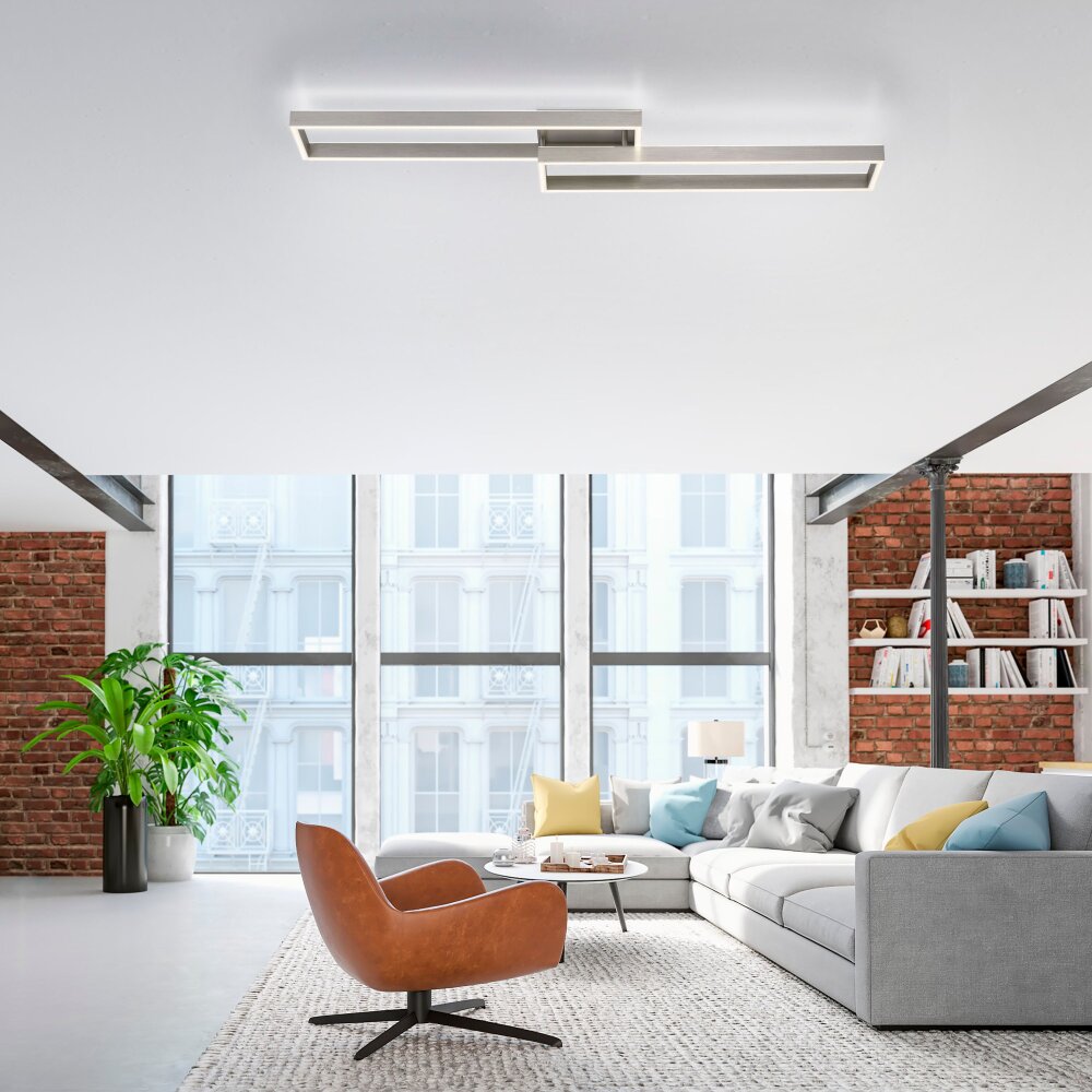 Paul Neuhaus PAAN Deckenleuchte LED Stahl gebürstet, 1-flammig, Fernbedienung main product photo