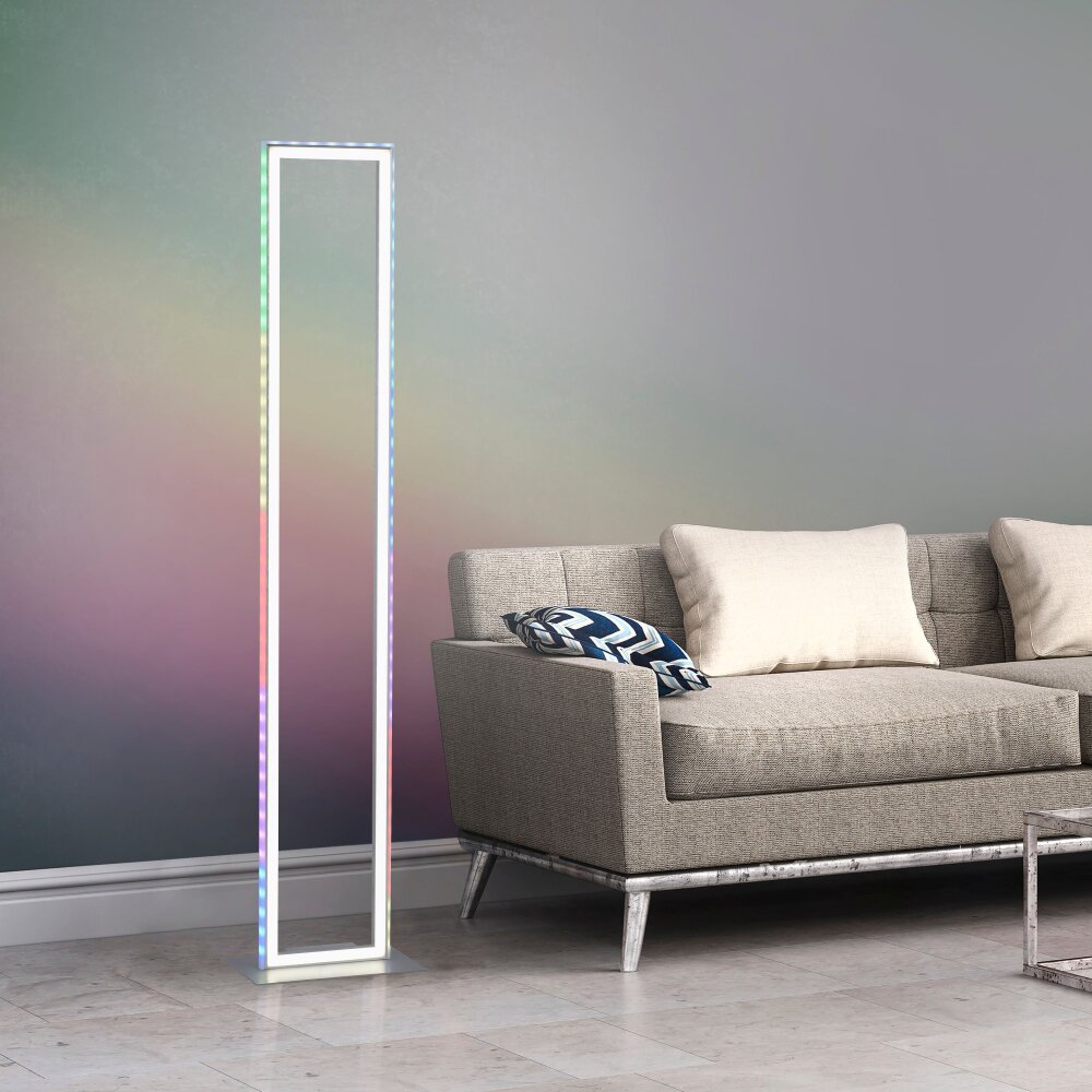 Leuchten Direkt FELIX60 Stehleuchte LED Stahl gebürstet, 2-flammig, Fernbedienung, Farbwechsler main product photo