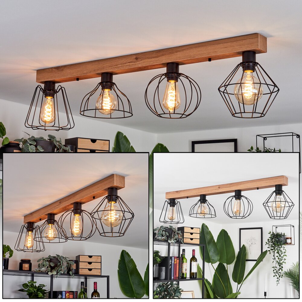 Aumal Deckenleuchte Holzoptik, 4-flammig main product photo