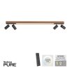 Paul Neuhaus PURE-LINES Deckenleuchte LED Anthrazit, Holz dunkel, 5-flammig, Fernbedienung