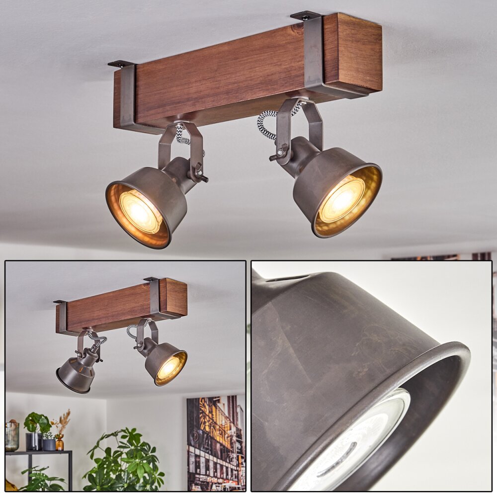 Pehefito Deckenleuchte Dunkelbraun, Grau, 2-flammig main product photo