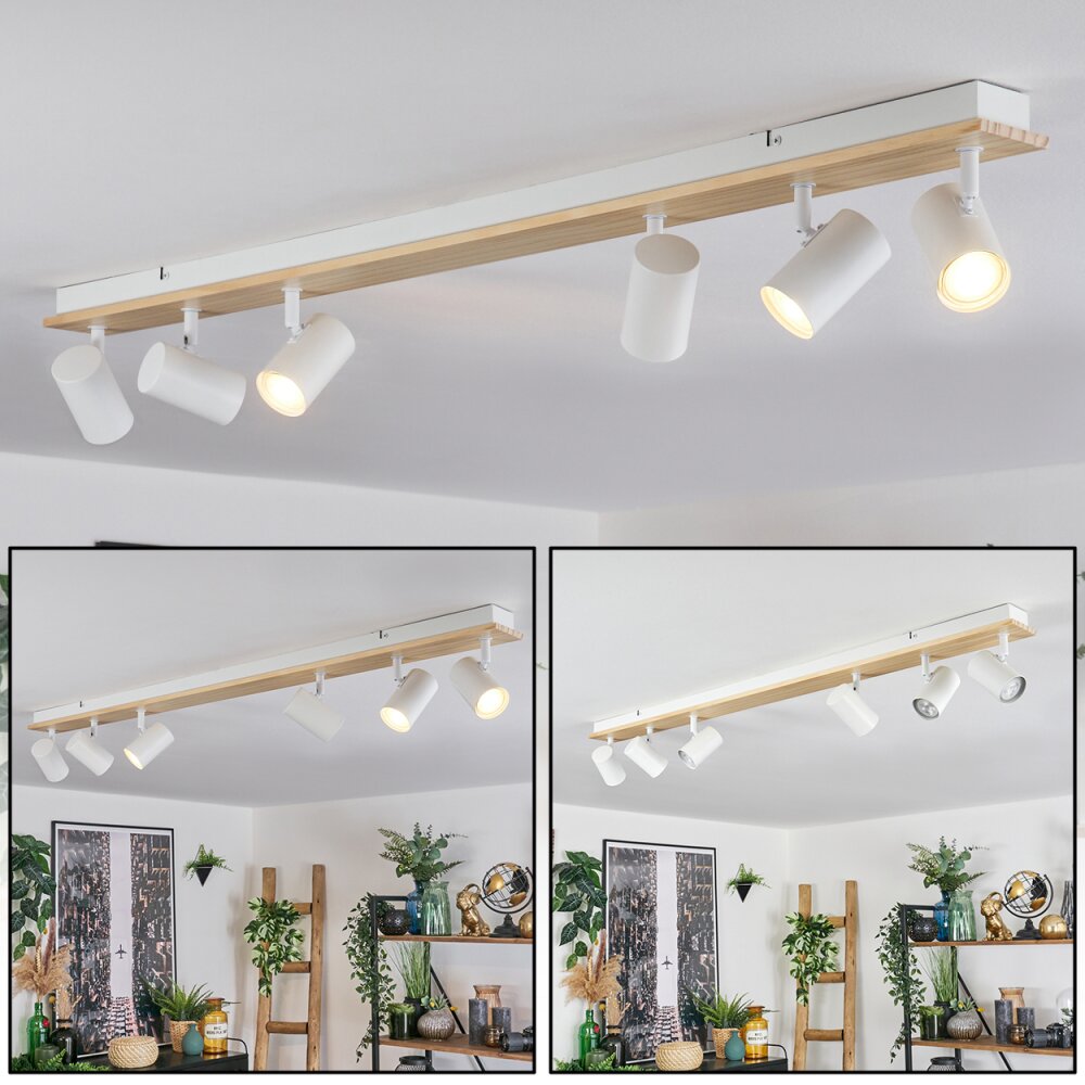 Gesteira Deckenleuchte Naturfarben, Weiß, 6-flammig main product photo