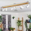 Gesteira Deckenleuchte Chrom, Holzoptik, 6-flammig