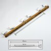 Gesteira Deckenleuchte Chrom, Holzoptik, 6-flammig