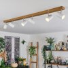Gesteira Deckenleuchte Chrom, Holzoptik, 6-flammig