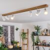 Gesteira Deckenleuchte Chrom, Holzoptik, 6-flammig