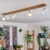 Gesteira Deckenleuchte Chrom, Holzoptik, 6-flammig