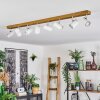 Gesteira Deckenleuchte Chrom, Holzoptik, 8-flammig