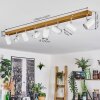 Gesteira Deckenleuchte Chrom, Holzoptik, 8-flammig