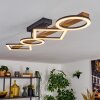 Tavon Deckenleuchte LED Holz dunkel, Schwarz, 1-flammig
