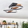Tavon Deckenleuchte LED Holz dunkel, Schwarz, 1-flammig