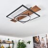 Pompu Deckenleuchte LED Braun, Holzoptik, Schwarz, 1-flammig