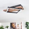 Ellekilde Deckenleuchte LED Braun, Holzoptik, Schwarz, 1-flammig