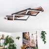 Ellekilde Deckenleuchte LED Braun, Holzoptik, Schwarz, 1-flammig