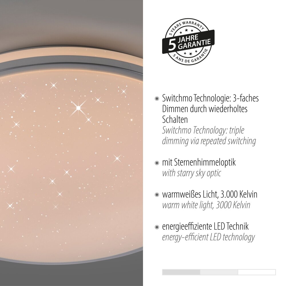 Leuchten Direkt KYLE Deckenleuchte LED Silber, 1-flammig