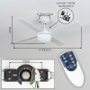 Deckenventilator mit Beleuchtung und Fernbedienung, weiß, Glasschirm, 106,6 cm