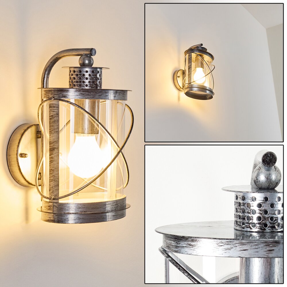Chamesol Außenwandleuchte Dunkelbraun, Silber, 1-flammig main product photo