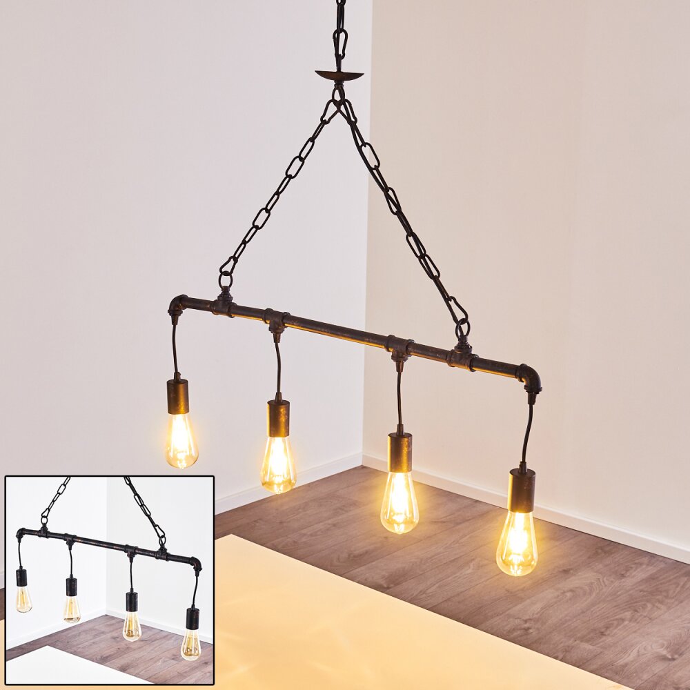 Kolyma Pendelleuchte Rostfarben, Schwarz, 4-flammig main product photo