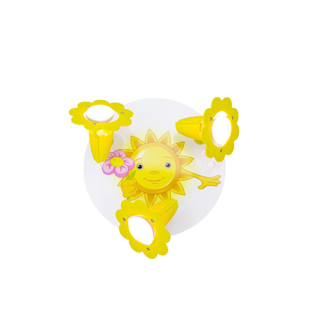 Elobra SONNE MIT BLUME Rondell Gelb, 3-flammig main product photo