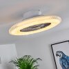 Piacenza Deckenventilator LED Chrom, Weiß, 1-flammig, Fernbedienung