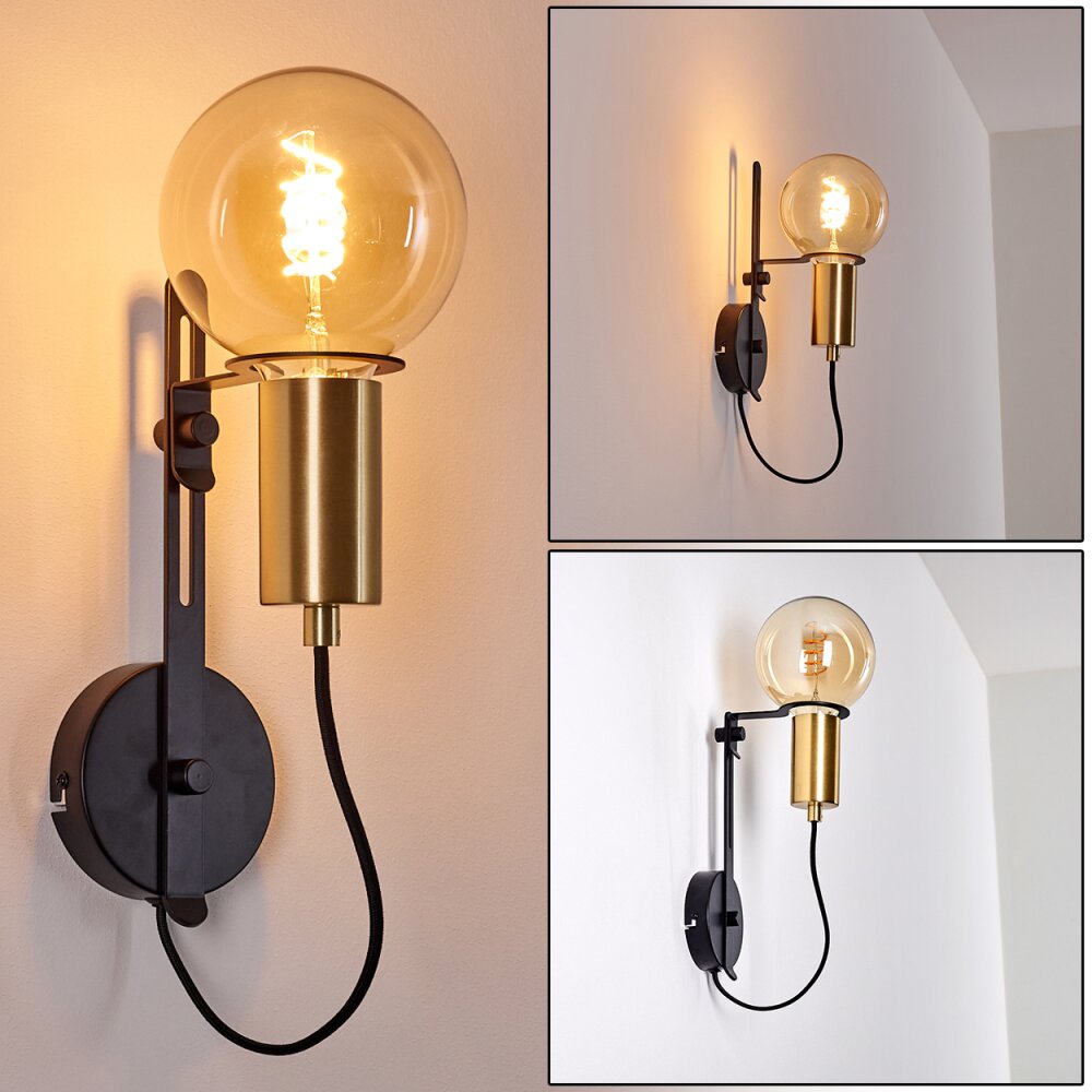 Kirehito Wandleuchte Gold, Messing, Schwarz, 1-flammig main product photo
