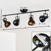 Tina Deckenleuchte Schwarz, 4-flammig
