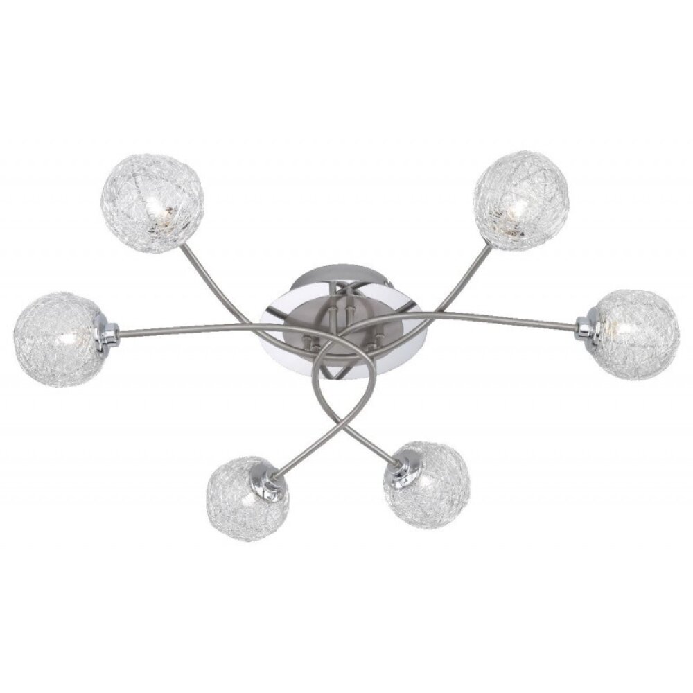 Paul Neuhaus WOMBLE Deckenleuchte Edelstahl, 6-flammig main product photo