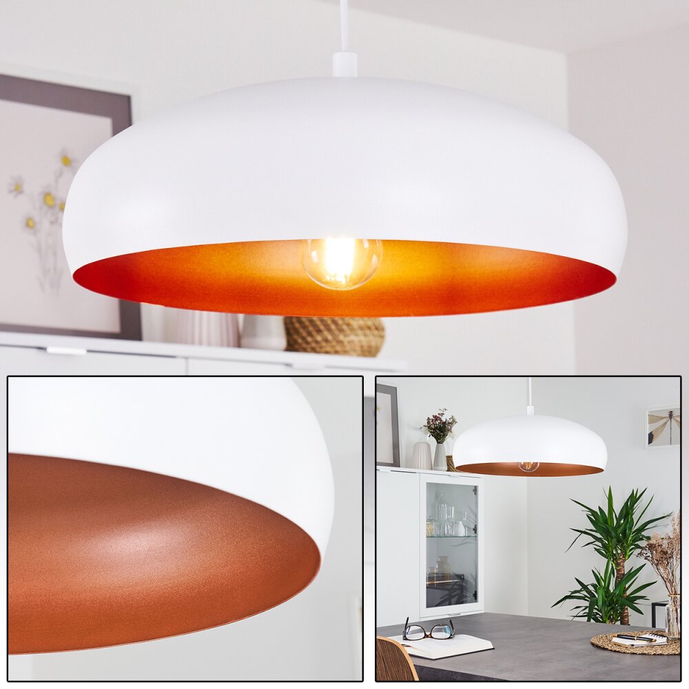Guayo Hängeleuchte Kupferfarben, Weiß, 1-flammig main product photo