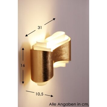 Selene IONICA Wandleuchte LED Gold, 1-flammig Selene IONICA Wandleuchte LED Gold, 1-flammig