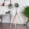 Magaluf Standventilator Chrom, Holz hell