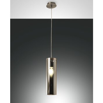 Fabas Luce Sintesi Pendelleuchten Nickel glänzend, 1-flammig Fabas Luce Sintesi Pendelleuchten Nickel glänzend, 1-flammig