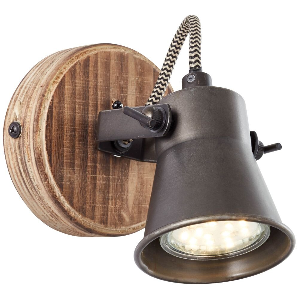 Brilliant Leuchten Seed Strahler Holz dunkel, Schwarz, 1-flammig main product photo