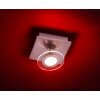 Leuchten Direkt LOLA-MIKE Deckenleuchte LED Edelstahl, 1-flammig, Fernbedienung, Farbwechsler