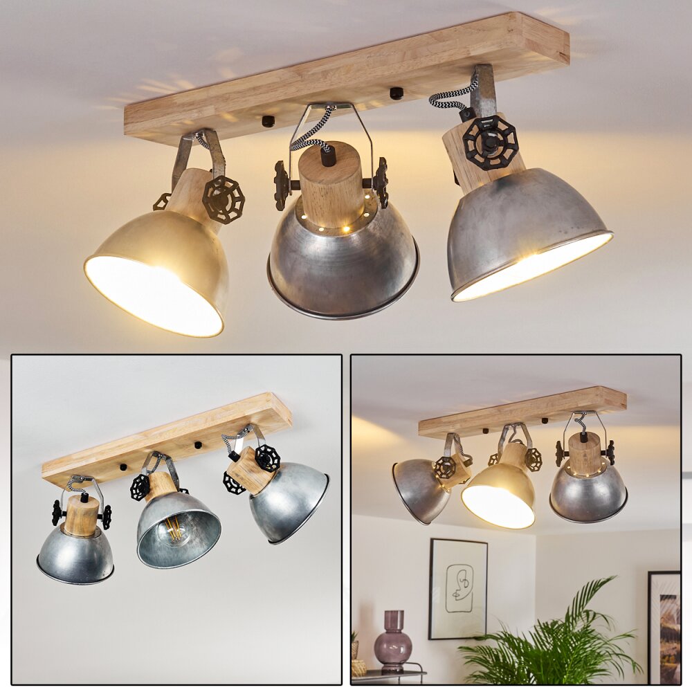 Orny Deckenleuchte Braun, Verzinkt, 3-flammig main product photo
