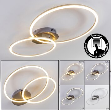 Johsa Deckenleuchte LED Nickel-Matt, Silber, 2-flammig