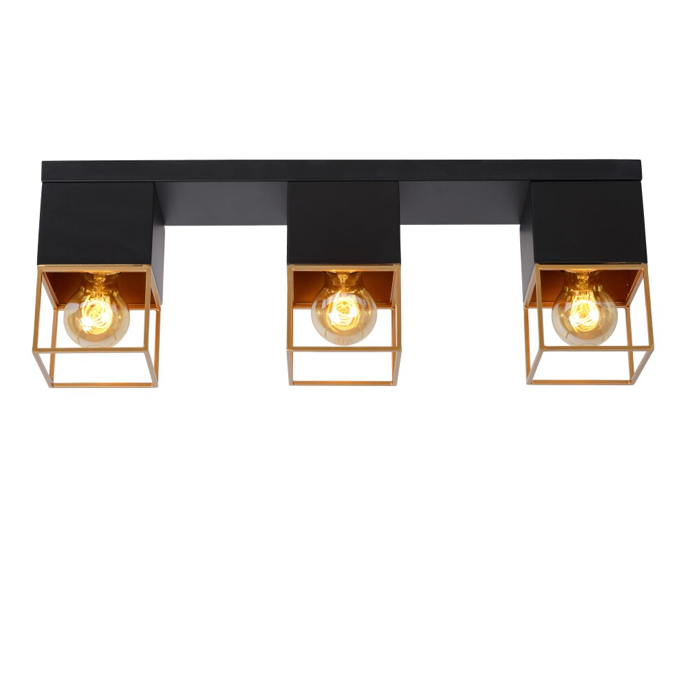 Lucide RIXT Deckenleuchte Schwarz, 3-flammig main product photo