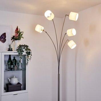 Alsen Bogenleuchte Nickel-Matt, 5-flammig