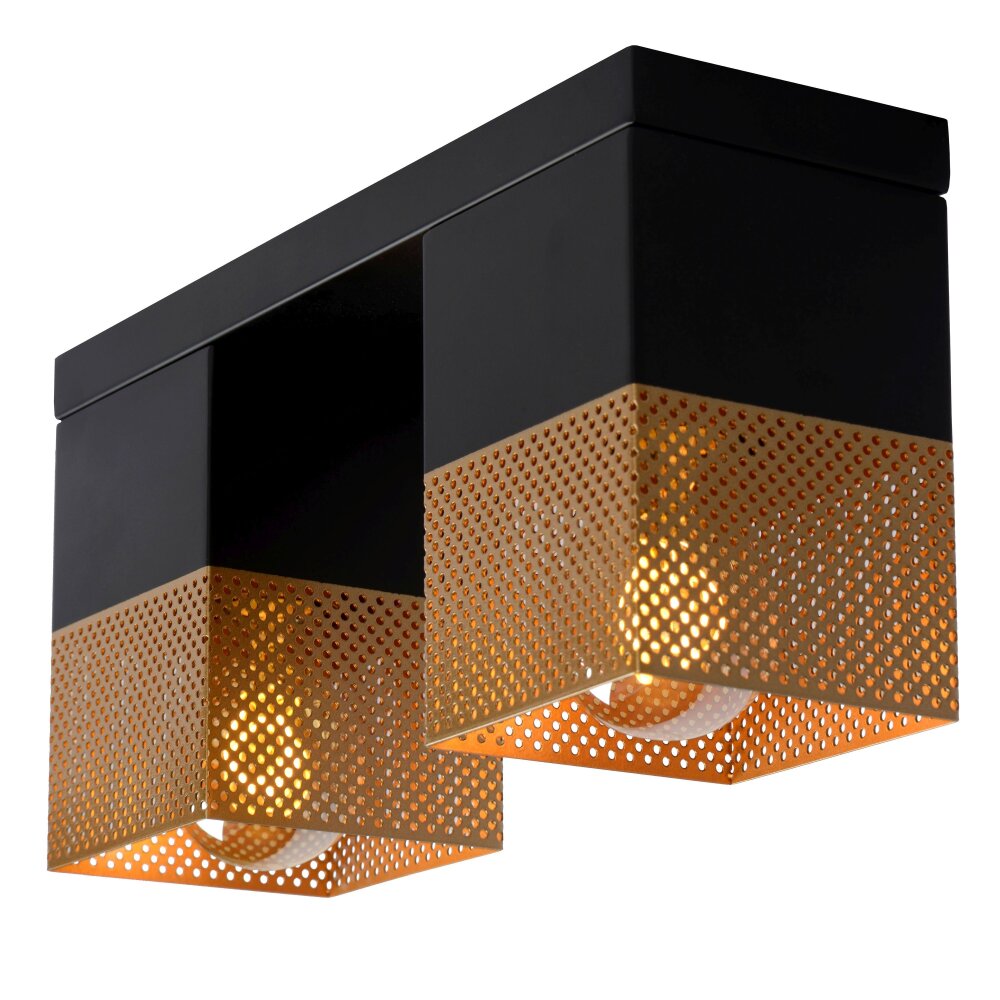 Lucide RENATE Deckenleuchte Schwarz, 2-flammig main product photo