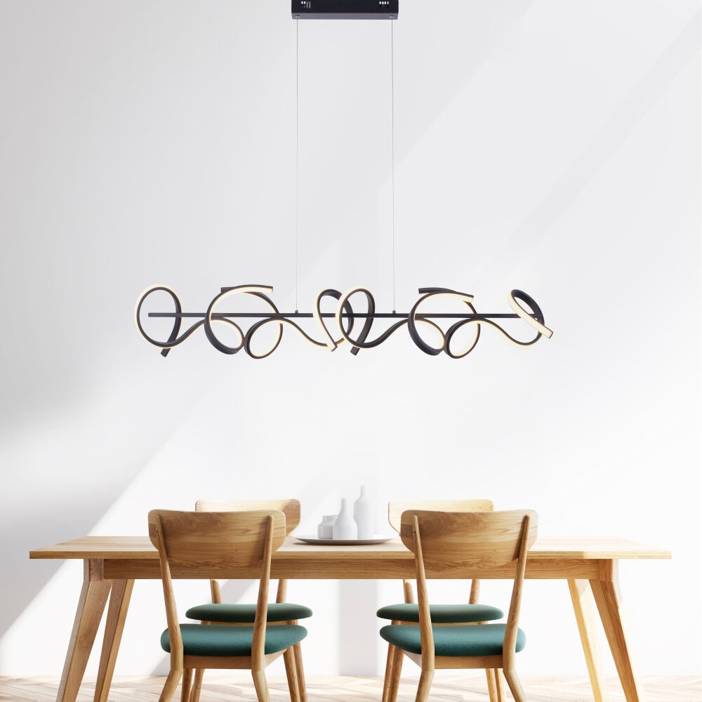 Leuchten Direkt CURLS Pendelleuchte LED Schwarz, 4-flammig main product photo