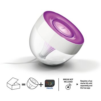 Philips Hue Ambiance White & Color Iris Tischleuchte LED Transparent, Klar, Weiß, 1-flammig, Farbwechsler