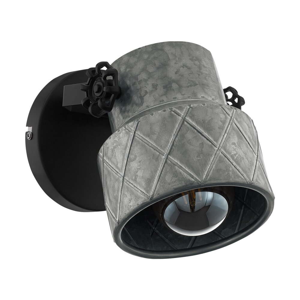 Eglo HILCOTT Wandleuchte Schwarz, 1-flammig main product photo