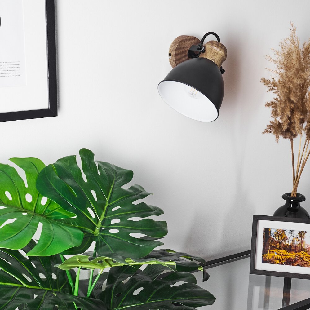 Banjul Wandleuchte Schwarz, 1-flammig