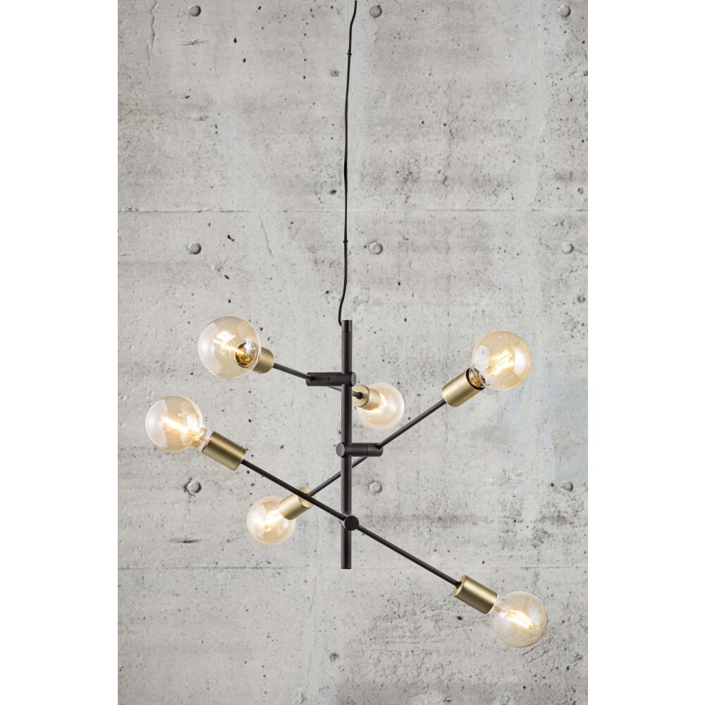 Nordlux JOSEFINE Hängeleuchte Schwarz, 6-flammig main product photo